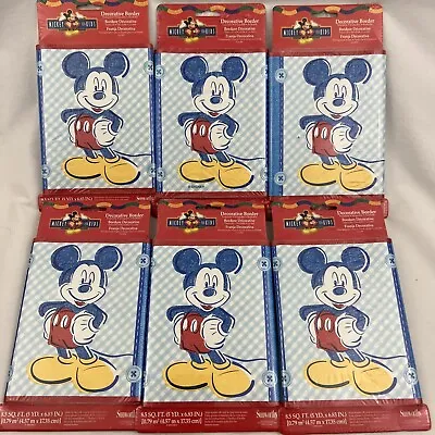 Disney Mickey Mouse Decorative Pre-pasted Border Wallpaper 6 Packages NEW • $10.99