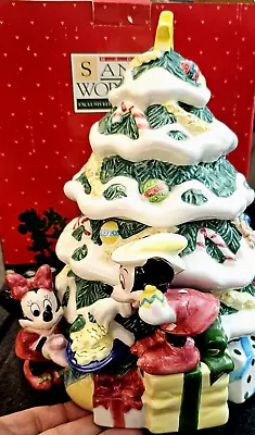 Disney Store Santas Workshop Holiday Christmas Tree Mickey&Minnie 10  Cookie Jar • $59.99