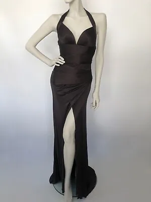 ❤❤VERSACE 2009 Ruched Evening Dress Gown W Leg Split❤❤ • $1290