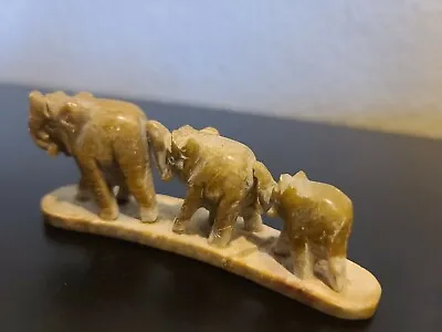 Elephant Mini Figurines Striped Marble Stone Elephant Statue HAND Made In India • $3.54