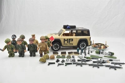 $49.99 • Buy Mighty World Military Police Figures And Police Car Collection With Accessories
