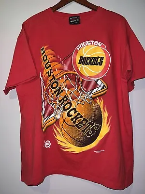 VINTAGE 1990's HOUSTON ROCKETS MAGIC JOHNSON T's SHIRT Large • $59.99