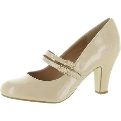Journee Collection Womens Wendy Patent Round Toe Pumps Heels BHFO 1063 • $26.99