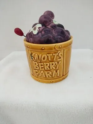 Vintage Barrel Of Jelly Jar Kelvins Grapes On Lid W/Spoon  KNOTTS BERRY FARM • $24