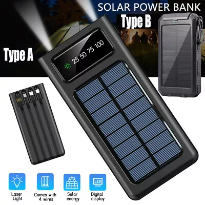 2024 New Super 10000000mAh USB Portable Charger Solar Power Bank For Cell Phone • $16.99