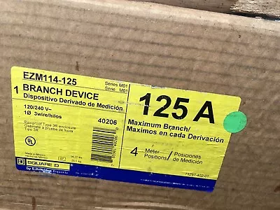 Square D EZM114125 800 Amp Bus W/4-Gang 125A Meter Socket/Position ED4U • $1699.99