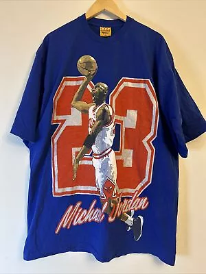 Vintage BEZ Clothing Co. Michael Jordan Print Blue Short Sleeve T-Shirt Size 3XL • $30