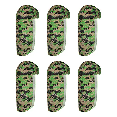 6pcs Hard Hat Sun Shade Cooling Skull Cap Neck Shade Cap Camo Green • $28.34