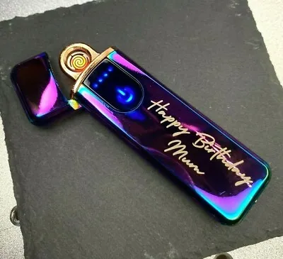 £16.50 • Buy Personalised Engraved Gift Lighter Anniversary Birthday Electric Rechargeable