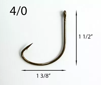 PACK OF 100 Size 4/0 TACKLEWORKS Kahle Offset Black Nickel Hooks Straight Eye • $14.99