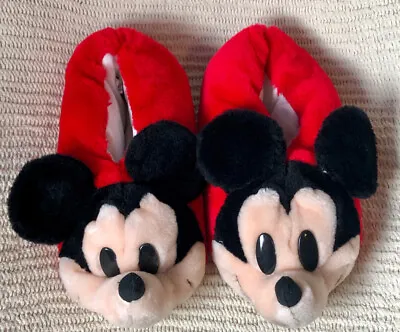 Vintage 90s Disney Mickey & Co Womens Slippers Classic Mickey Mouse Size 7/8 • $19.95