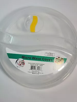 Plastic Microwave Plate Cover Clear Steam Vent Splatter Lid 10.25  Food Dish New • $8.99