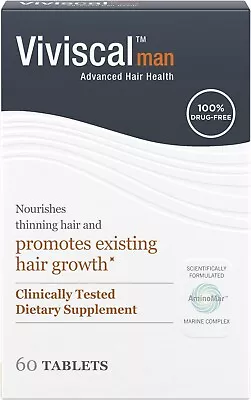 Viviscal Men's Hair Growth Supplements For Thicker & Fuller Hair 60 Tablets • $35.99