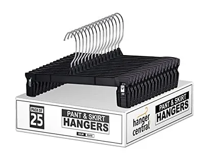 Hanger Central Heavy Duty Plastic Pants And Skirt Hangers 12 In 25 Pack • $14.39