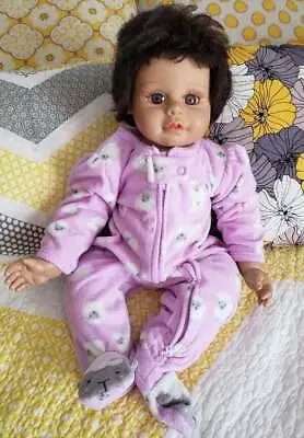 Vintage Heritage Mint 2001 Baby Doll Vinyl With Cloth Weighted Body Dark Brown H • $36.75