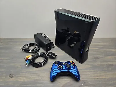 Xbox 360 250gb Hard Drive Slim Console Bundle | 1 Controller | Cables | Tested! • $124.99
