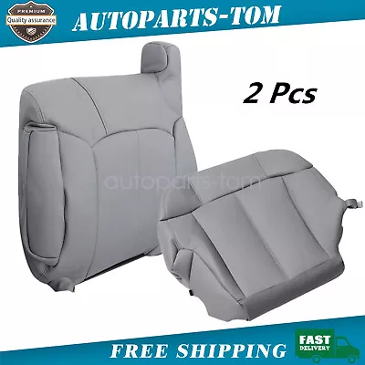 Fits GMC Sierra 1999-2002 Front Driver Bottom & Top Seat Cover Leather Gray • $59.75