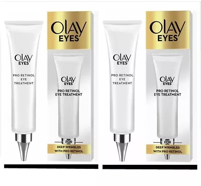 2 X Olay Eyes Pro-Retinol Treatment Cream Anti-ageing Smooths Deep Wrinkles 15ml • £20