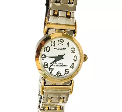 Vintage Vellaccio Women's 2 Tone Watch Silver & Gold Tone Water Resistant Quartz • $9.99