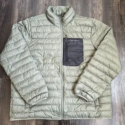 Mens Eddie Bauer Down Waterfowl Insulated Green Puffer Jacket Size 2XL XXL • $39.99