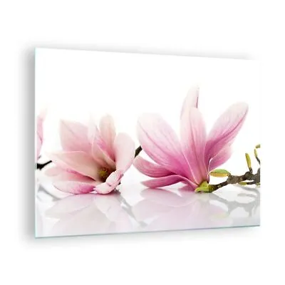Glass Print 70x50cm Wall Art Picture Magnolia Flower Nature Plant Small Artwork • £77.99