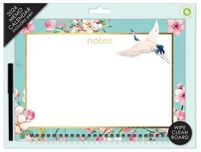 2024 Memo Calendar With Pen Family Organiser Planner Month To View Spiral Bound • £3.45