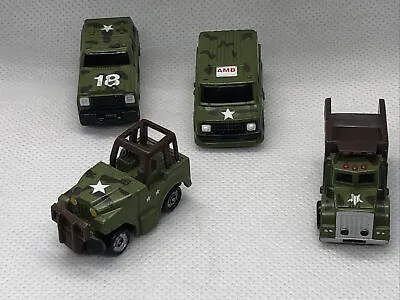 Vintage Charm Max Military Micro Vehicles Lot Of 4 Military Jeep • $8