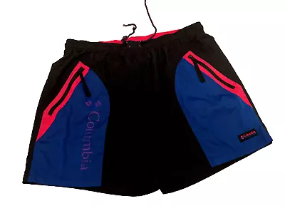 Vtg Columbia Swim Trunk Shorts Men's X-LARGE Nylon PACKABLE Color Block Zipper • $16.36