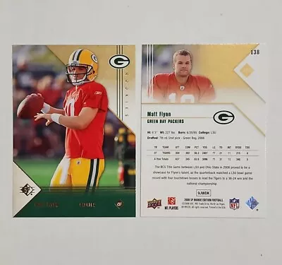 (2) 2008 Upper Deck SP Rookie Edition #138 Matt Flynn RC Green Bay Packers • $1