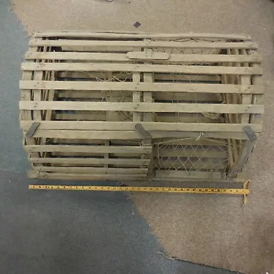 Vintage Wooden Lobster Trap All Wood Primitive Working --35 X 23 X 17 Inches • $350