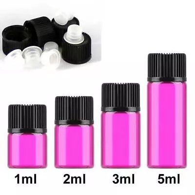 1ml-5ml Multi-color Small Vials Glass Bottle For Essential Oil White Stopper • £52.64