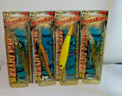 LOT OF (4)  MEGABAIT Mega Diver 15+   Cast/Trolling Fishing Lures- NOS • $25