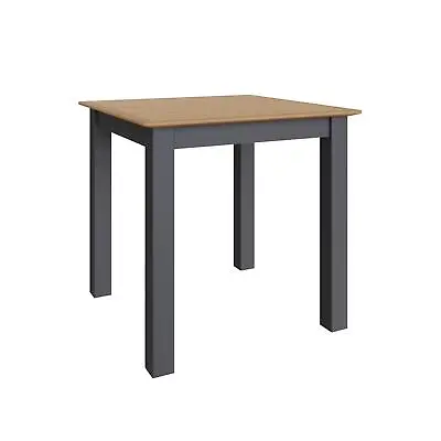 Square Dining Table 80cm Oak Veneer Kitchen Furniture Graphite Blue • £179.95