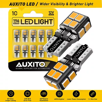 10x T10 Led Caravan Interior Wedge Light Bulb Camping Rv 4wd 12v Amber Yellow • $17.84