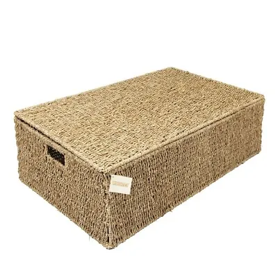 Woodluv Seagrass Under Bed Storage Box Chest Basket - Large Or Extra Large • £39.99