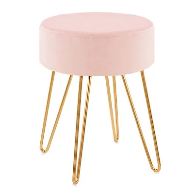 Duhome Modern Makeup Vanity Stool Small Vanity Chair Velvet Ottoman Stool Pink • $54.99