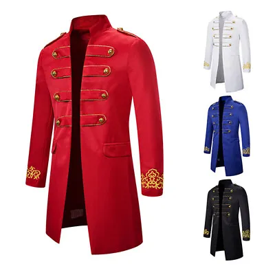 Mens Military Tailcoat Suits Jacket Tuxedo Fancy Dress Victorian Frock Coat Chic • $73.66