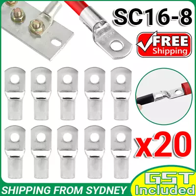 20x Tinned Copper Lug Cable Lugs 16-8mm Battery Connector Terminals 16mm Wire AU • $8.98