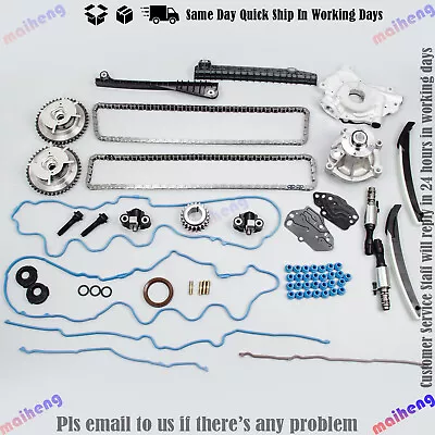 For 5.4L 3V Ford F150 Lincoln Timing Chain Kit & Oil Water Pump Cover Gasket Set • $213.95