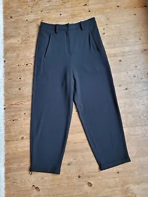£49 • Buy Annette Gortz Black High Waisted Tapered Alfa Pants Size 36, 10 Uk, 6 Us Crepe 