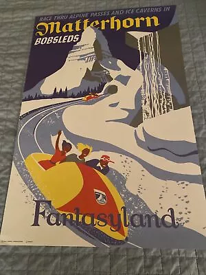 Matterhorn Bobsleds Attraction Poster Authentic Disney 12x18 Disneyland • $59.99