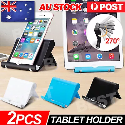 2x Foldable 360° Universal Desk Mount Cradle Holder Stand Phone IPad Tablet • $5.95