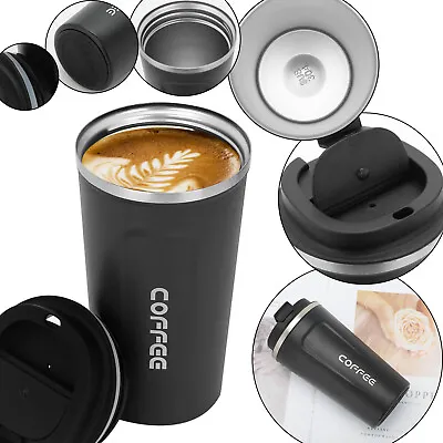 £10.39 • Buy Insulated Coffee Mug Cup Travel Thermal Stainless Steel Flask Vacuum Leakproof