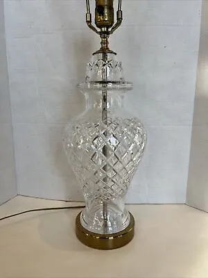 Vintage Waterford Crystal & Brass 30” Tall Electric Alana Ginger Jar Table Lamp • $249