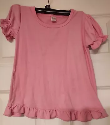 Girls Monag Light Pink Ruffle Top Shirt Size 8 Play Condition • $0.99