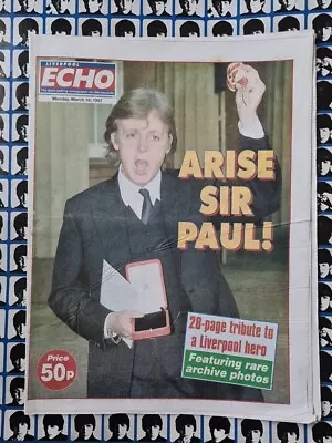 Arise Sir Paul McCartney Liverpool Echo Tribute Newspaper 1997 Beatles • $30