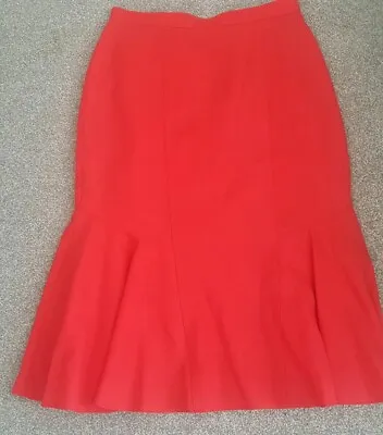 Vintage Wool-Mix Red Skirt Size 14 Length 27in • £17.50