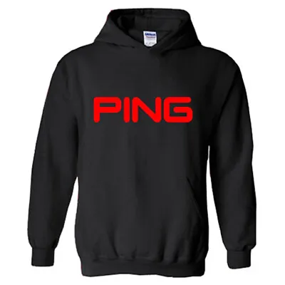 PING Golf Logo Men's Black Hoodie Sweatshirt Size S-3XL • $39.99