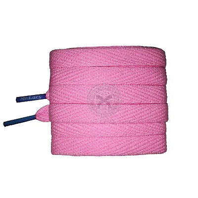 Mr Lacy Flatties Colour Tips - Baby Pink & Kiddie Blue Shoelaces (130cm Length) • £4.99