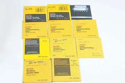 $10.99 • Buy Lot Of Vintage Kodak Assorted 75mm Wratten Gelatin Filters #G047